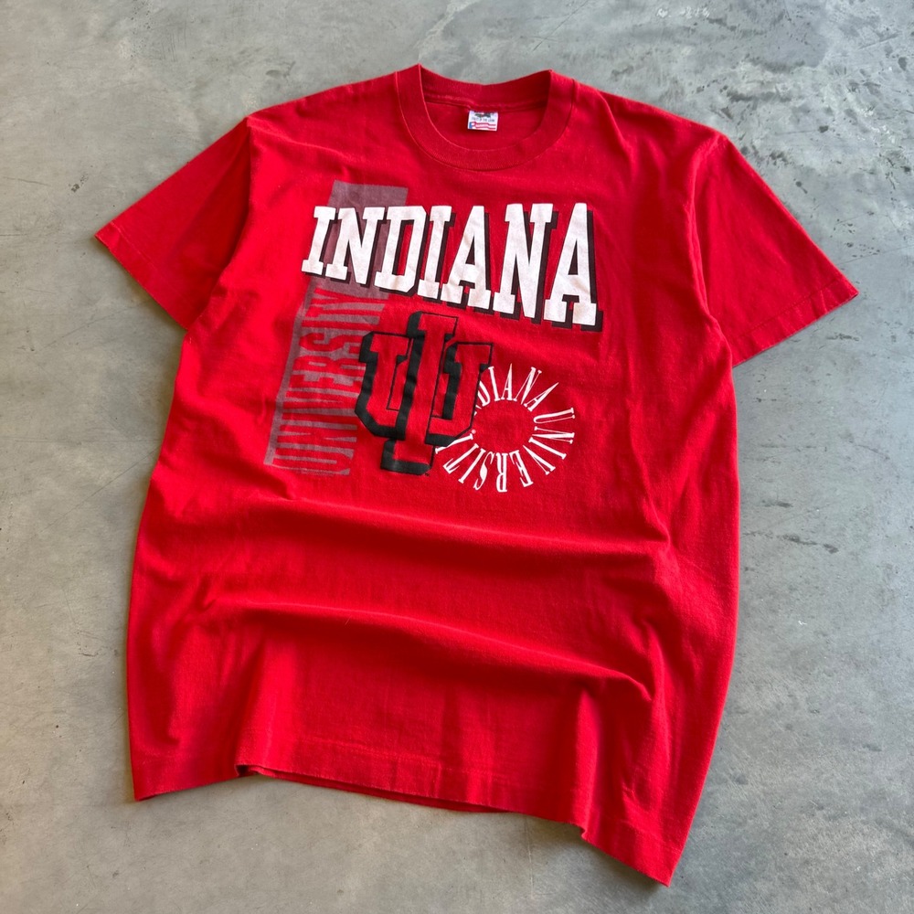 Vintage Indiana University Hoosiers T-Shirt XL Red Fruit of the Loom Made in USA